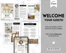 Load image into Gallery viewer, Airbnb Welcome Book Template | Editable Canva Welcome Guide for Vacation Rentals | Mono
