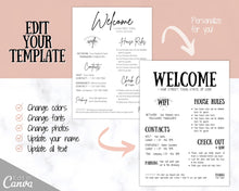 Load image into Gallery viewer, Airbnb Welcome Sign Poster Template | Printable Airbnb Host Vacation Rental Sign | Farmhouse
