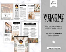 Load image into Gallery viewer, Airbnb Welcome Book Template | Editable Canva Welcome Guide for Vacation Rentals | Farmhouse

