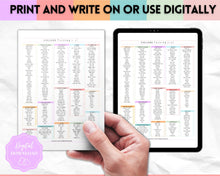 Load image into Gallery viewer, College Packing List Printable | Back to School Moving Checklist for Students, Google Sheets | Pastel Rainbow
