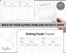 Load image into Gallery viewer, Sinking Funds Tracker BUNDLE | Printable Savings, Budget &amp; Finance Trackers | Mono
