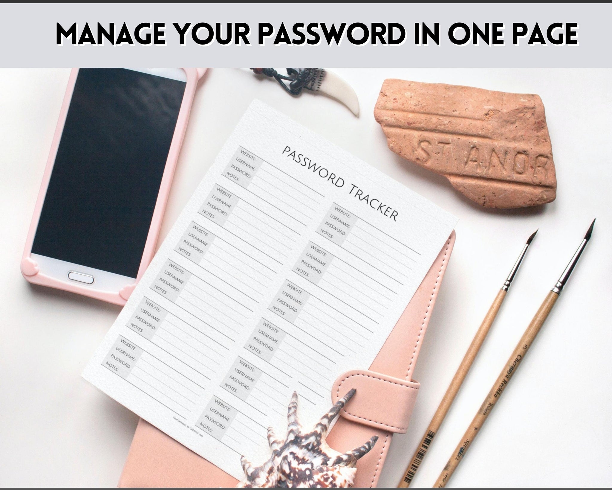 Password Collectore Password Tracker BUNDLE | 3 Printable Password Log & Organizers