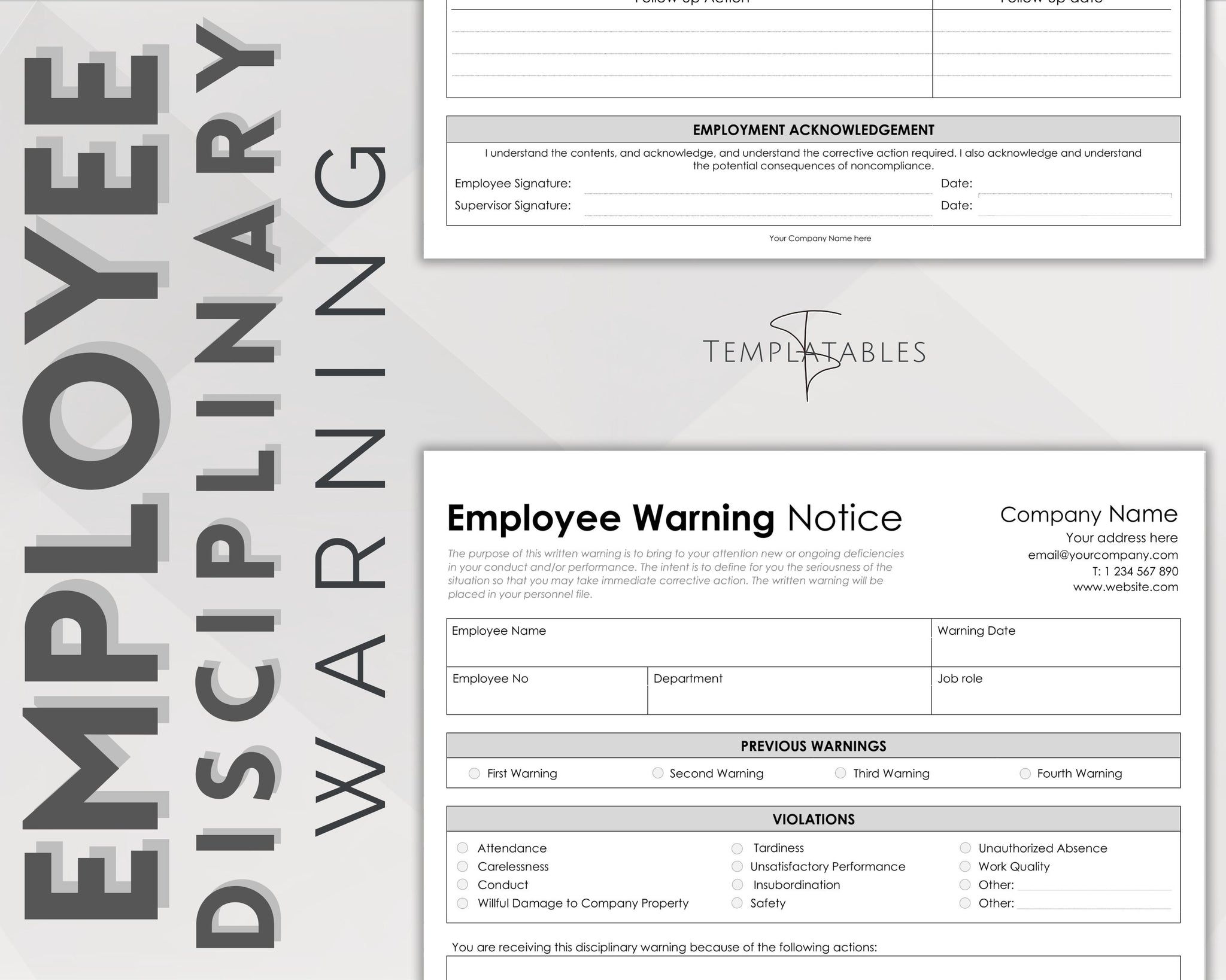 Warning Form.pdf Employee Discipline Warning Notice