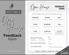 Load image into Gallery viewer, EDITABLE Open House Real Estate Feedback Form | Open House template for Realtors &amp; Brokers
