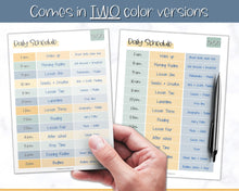 Load image into Gallery viewer, Kids Daily Schedule &amp; Homeschool Planner | Daily Routine, Chore Chart, Nanny Schedule, &amp; Lesson Planner | Yellow / Green
