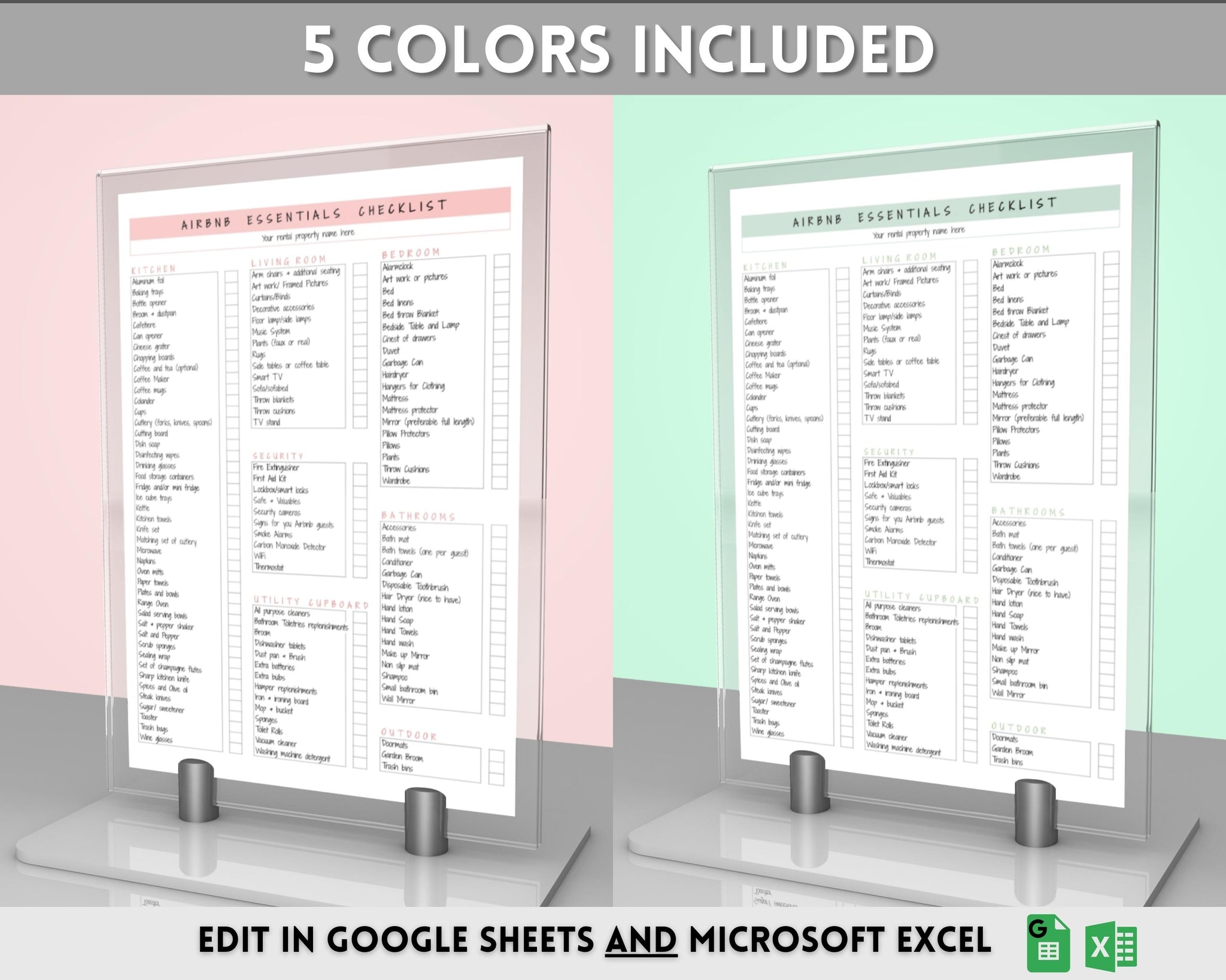 Airbnb Essentials Checklist EDITABLE Airbnb Inventory List for Hosts