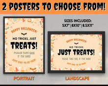 Load image into Gallery viewer, Halloween Trick or Treat sign | &#39;Please Take One&#39; Printable Candy Treat Poster | Orange
