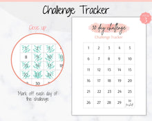 Load image into Gallery viewer, 30 Day Habit Tracker Printable | EDITABLE 30 Day Self Care Fitness Challenge | Pink
