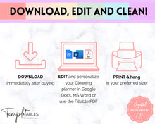 Load image into Gallery viewer, Editable Cleaning Schedule &amp; Housekeeping Checklist for House Chores | Pastel Rainbow Bundle

