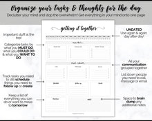 Load image into Gallery viewer, EDITABLE Brain Dump Template BUNDLE | To Do List Printable, ADHD Work Productivity Planner | Mono Swash
