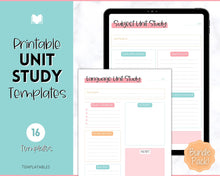 Load image into Gallery viewer, Unit Study Homeschool Planner | Printable Academic Lesson Planner | Colorful Sky

