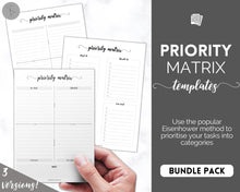 Load image into Gallery viewer, EDITABLE Brain Dump Template BUNDLE | To Do List Printable, ADHD Work Productivity Planner | Mono Swash
