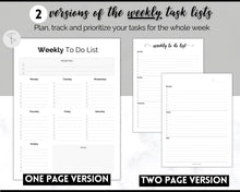 Load image into Gallery viewer, EDITABLE Brain Dump Template BUNDLE | To Do List Printable, ADHD Work Productivity Planner | Mono Swash

