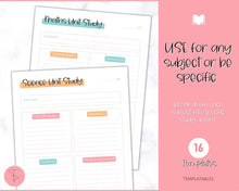 Load image into Gallery viewer, Unit Study Homeschool Planner | Printable Academic Lesson Planner | Colorful Sky
