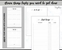 Load image into Gallery viewer, EDITABLE Brain Dump Template BUNDLE | To Do List Printable, ADHD Work Productivity Planner | Mono Swash
