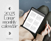 Load image into Gallery viewer, Digital 2023 Lunar Calendar Stickers | Moon Calendar Sticky Notes, 2023 Moon Phase Digital Stickers
