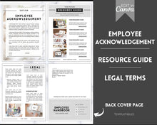 Load image into Gallery viewer, Employee Onboarding Handbook Template | New Hire Welcome Packet &amp; New Hire Checklist | Editable eBook Canva Template | Mono
