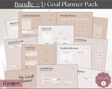 Load image into Gallery viewer, Ultimate PLANNER BUNDLE | Printable Goal Planner, Finances &amp; Budget Planner, Fitness Planner, Self Care Journal, Life Planner | Lux
