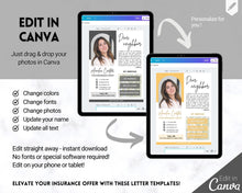 Load image into Gallery viewer, Insurance Broker Introduction Flyer Template | Life Insurance, Mortgage Agent, Financial Advisor, Editable Canva Template | Mono
