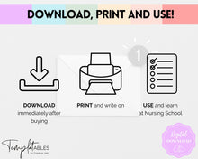 Load image into Gallery viewer, Pharmacology Nursing Template Printable | Pharmacology Study Guide, Notes &amp; Flash Cards | Pastel Rainbow
