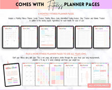 Load image into Gallery viewer, UNDATED Ultimate Digital Life Planner | GoodNotes Digital iPad Fitness, Budget, Wellness, Goals Planner | Pastel Rainbow
