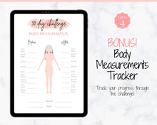 Load image into Gallery viewer, 30 Day Habit Tracker Printable | EDITABLE 30 Day Self Care Fitness Challenge | Pink
