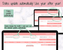 Load image into Gallery viewer, Editable To Do List &amp; Task List Tracker Spreadsheet | Google Sheets, Monthly Calendar Planner | Pink
