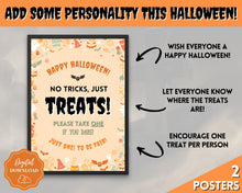 Load image into Gallery viewer, Halloween Trick or Treat sign | &#39;Please Take One&#39; Printable Candy Treat Poster | Orange
