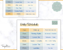 Load image into Gallery viewer, Kids Daily Schedule &amp; Homeschool Planner | Daily Routine, Chore Chart, Nanny Schedule, &amp; Lesson Planner | Yellow / Green
