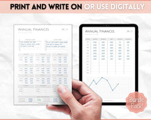 Load image into Gallery viewer, Annual Budget Tracker | Bill, Expenses, Income &amp; Savings Tracker | Pink

