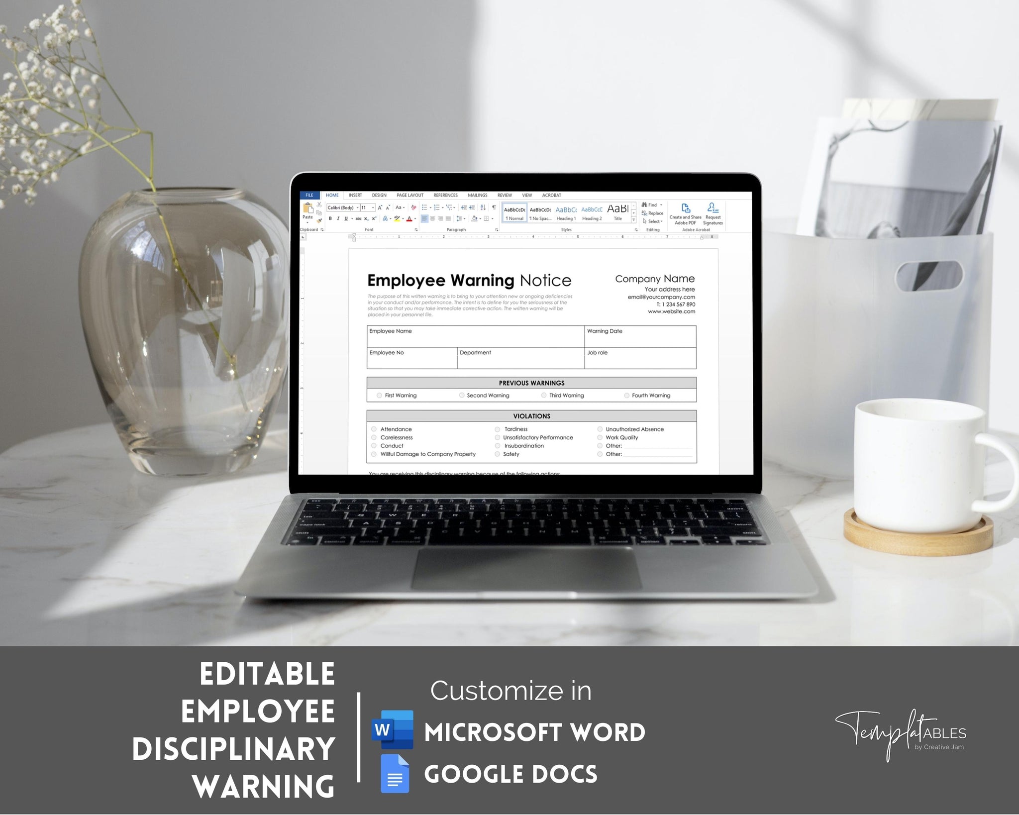 Disciplinary Warning Script Employee Disciplinary Form | EDITABLE Employee Warning Notice