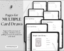 Load image into Gallery viewer, Digital Tarot Journal Workbook for GoodNotes | Tarot Planner, Daily Card Reading, Tarot Spreads, Tarot Deck Notebook | Mono
