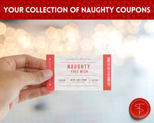 Load image into Gallery viewer, Naughty Sex Coupons for Valentines | Sexy Couples Coupon Book for Him &amp; Her | Personalized Kinky Valentines, Birthday, Anniversary Gifts | Red
