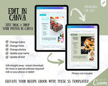 Load image into Gallery viewer, Recipe Cookbook Template | Editable Canva Digital eBook | Farmhouse Green
