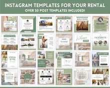 Load image into Gallery viewer, AIRBNB Instagram Templates! Editable Social Media Posts, Canva, Air bnb, Superhost, Host signs, Signage, VRBO Vacation Rental, Welcome Book | Lovelo Green
