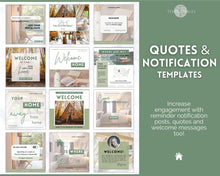 Load image into Gallery viewer, AIRBNB Instagram Templates! Editable Social Media Posts, Canva, Air bnb, Superhost, Host signs, Signage, VRBO Vacation Rental, Welcome Book | Lovelo Green

