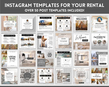 Load image into Gallery viewer, AIRBNB Instagram Templates! Editable Social Media Posts, Canva, Air bnb, Superhost, Host signs, Signage, VRBO Vacation Rental, Welcome Book | Lovelo Mono
