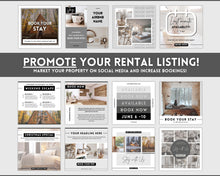 Load image into Gallery viewer, AIRBNB Instagram Templates! Editable Social Media Posts, Canva, Air bnb, Superhost, Host signs, Signage, VRBO Vacation Rental, Welcome Book | Lovelo Mono
