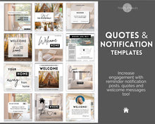 Load image into Gallery viewer, AIRBNB Instagram Templates! Editable Social Media Posts, Canva, Air bnb, Superhost, Host signs, Signage, VRBO Vacation Rental, Welcome Book | Lovelo Mono
