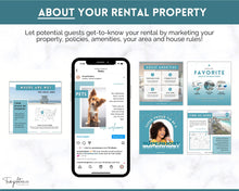 Load image into Gallery viewer, AIRBNB Instagram Templates! Editable Social Media Posts, Canva, Air bnb, Superhost, Host signs, Signage, VRBO Vacation Rental, Welcome Book | Lovelo Teal
