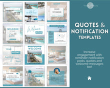 Load image into Gallery viewer, AIRBNB Instagram Templates! Editable Social Media Posts, Canva, Air bnb, Superhost, Host signs, Signage, VRBO Vacation Rental, Welcome Book | Lovelo Teal
