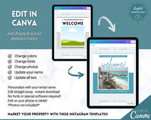 Load image into Gallery viewer, AIRBNB Instagram Templates! Editable Social Media Posts, Canva, Air bnb, Superhost, Host signs, Signage, VRBO Vacation Rental, Welcome Book | Lovelo Teal
