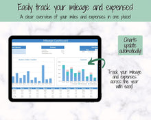 Load image into Gallery viewer, AUTOMATED Mileage Tracker. Small Business Spreadsheet. Google Sheets Mileage Log, Expenses Calculator, Tax Deductibles, Car, Vehicle Miles
