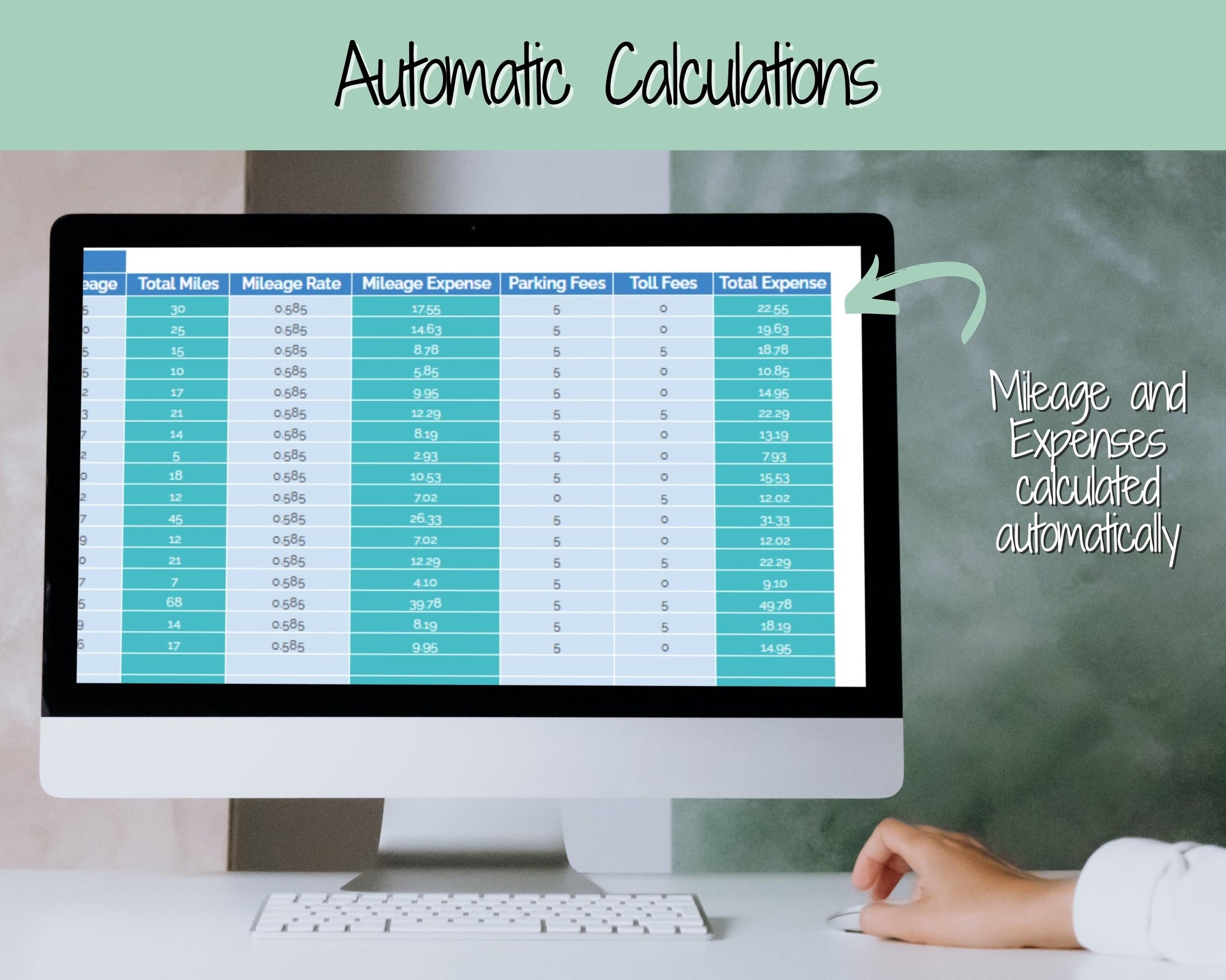 AUTOMATED Mileage Tracker Google Sheets Expenses Calculator