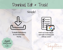 Load image into Gallery viewer, AUTOMATED Mileage Tracker. Small Business Spreadsheet. Google Sheets Mileage Log, Expenses Calculator, Tax Deductibles, Car, Vehicle Miles
