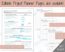 Load image into Gallery viewer, AUTOMATED Project Planner Spreadsheet, Excel &amp; Google Sheets, Business, Student, Academic Work Planner, Gantt Timeline, Productivity Tracker
