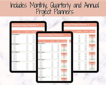 Load image into Gallery viewer, AUTOMATED Project Planner Spreadsheet, Excel &amp; Google Sheets, Business, Student, Academic Work Planner, Gantt Timeline, Productivity Tracker
