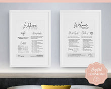 Load image into Gallery viewer, Airbnb 2 Page Welcome Poster Template, Wifi Password Sign Printable, Welcome Book, House Rules, Host, Vacation Rental, Check Out Instruction | Brit
