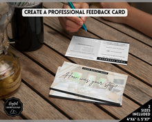 Load image into Gallery viewer, Airbnb Feedback Request Postcard, Editable Airbnb Guest Rating &amp; Review Form, Air bnb Welcome Book, Check Out Signs, VRBO Signage, STR Host - Black
