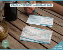 Load image into Gallery viewer, Airbnb Feedback Request Postcard, Editable Airbnb Guest Rating &amp; Review Form, Air bnb Welcome Book, Check Out Signs, VRBO Signage, STR Host - Blue
